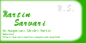 martin sarvari business card