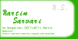 martin sarvari business card